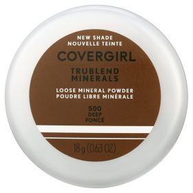 COVERGIRL TruBlend Loose Mineral Powder, 500 Deep, 0.63 oz, Setting Powder, Loose Powder, Enriched with Minerals, Easy Application, Soft, Even-Toned