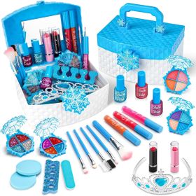 Kids Makeup Kit for Girl, Washable Makeup Kit for Little Girls Princess Real Cosmetic Beauty Set, Gifts for Toddles Girl Pretend Play