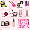 Pretend Makeup Kit for Girls, 11 Pcs Fake Makeup Set with Cosmetic Bag, Toddler Beauty Set Makeup Toy for 3, 4, 5, 6, 7