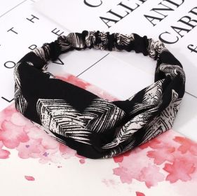 Women Retro Style Hairband floral Print Headband Cross (Option: M3)