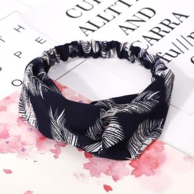 Women Retro Style Hairband floral Print Headband Cross (Option: M1)