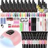 Nail Set Acrylic Nail Kit for Nail Extension Gel Nail Polish Set Quick Building Poly UV Gel Set With LED Nail Lamp Nail Tool Set