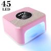 Nail Art UV Lamp 45 Beads White Pink With 4 Hour Button Display Auto Sensor LED Nail Lamp For Curing All Gel Nail Polish Professional Drying Lamp For