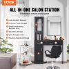 VEVOR Salon Station, Wall Mount Barber Salon Station for Hair Stylist, Beauty Spa Furniture Set, 1 Storage Cabinet