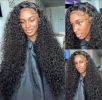 13x4 Hd Lace Frontal Wig Deep Water Wave 250 Density Curly Human Hair Pre plucked Lace Front Wigs For Women Brazilian